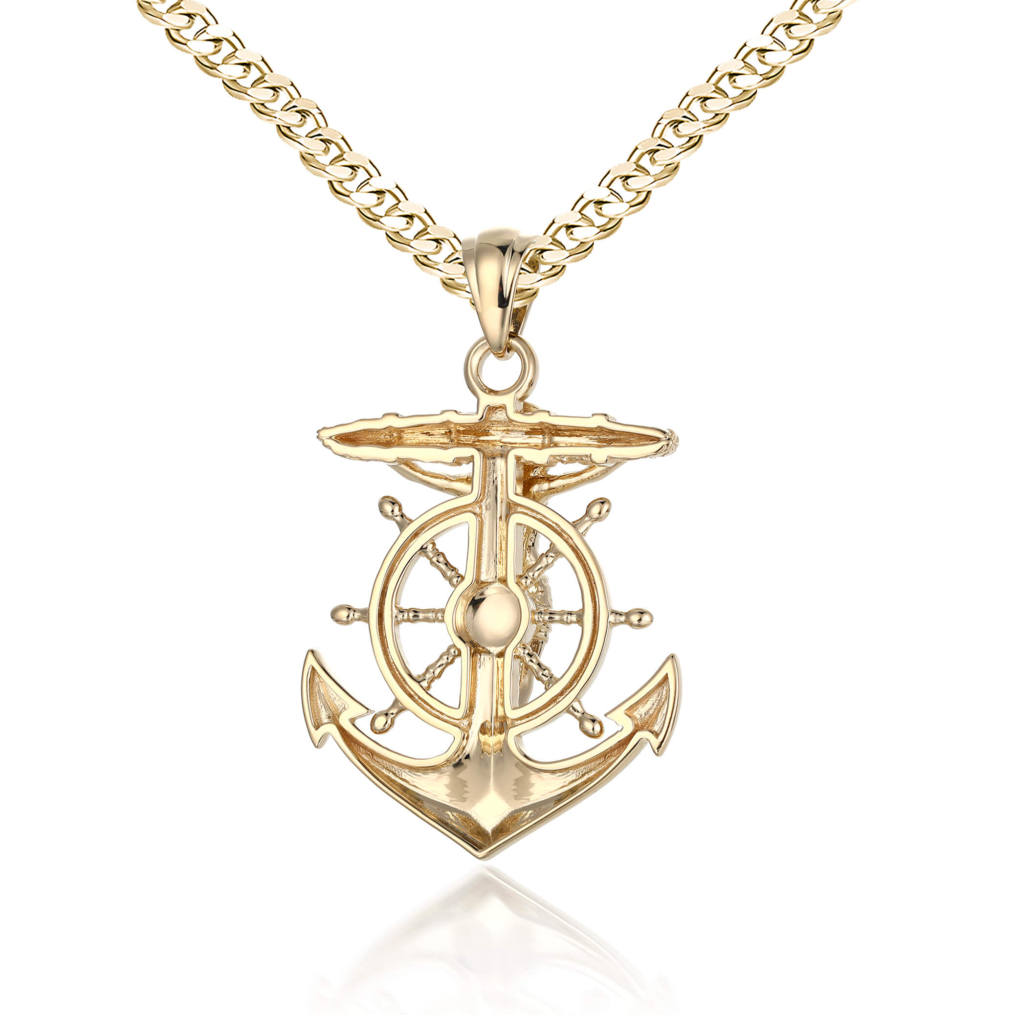 Gold Jesus Anchor Pendant W/ Chain Men Jewelry Gift -  Norway