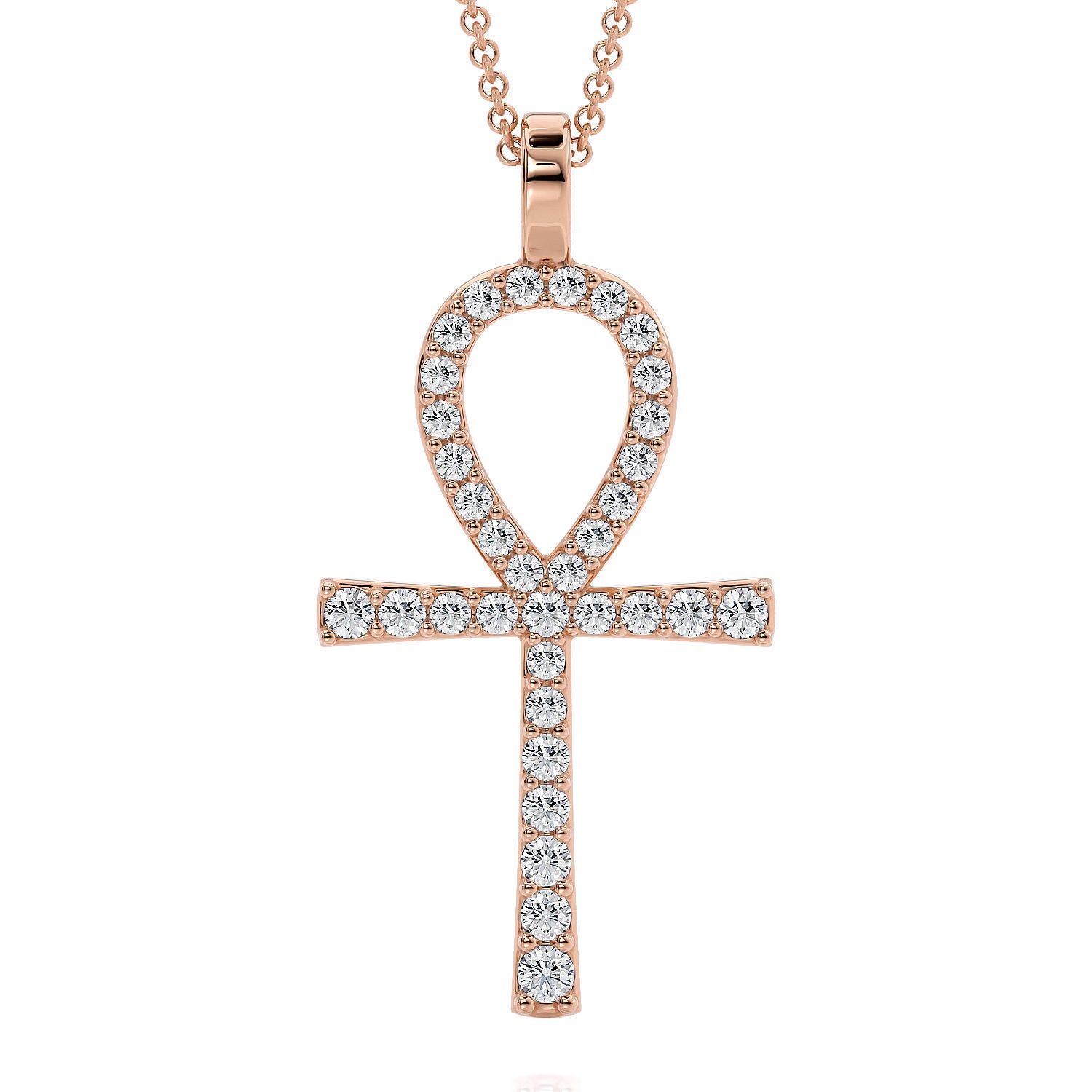 Gold Ankh With Gem Statement Necklace – Originalpeople.org