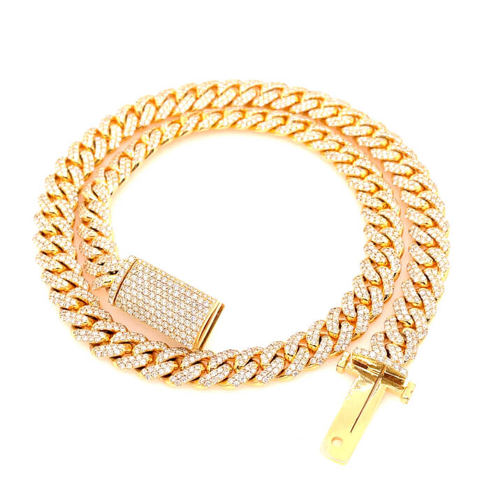 Fake iced out cuban on sale chain