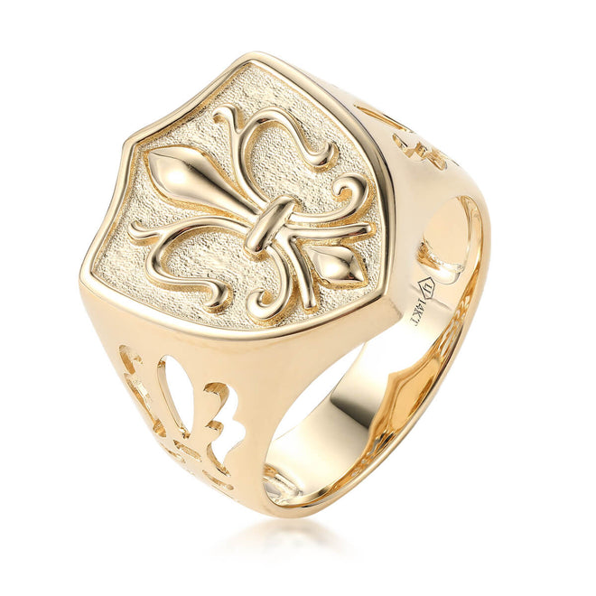 Signet Style Fleur-De-Lis Ring