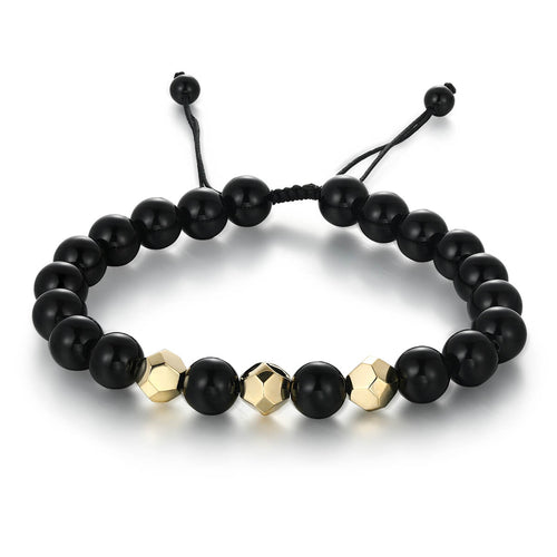 Gold & Onyx Bead Bracelet