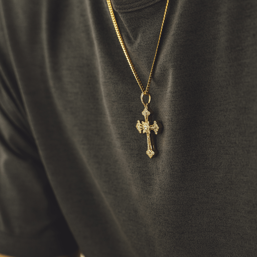 Gold Plated Silver Cross Necklace, Handmade Byzantine Greek Crucifix P –  TheHolyArt