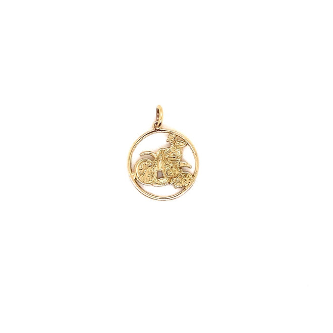 14k solid gold motocross 1.3g-pendant charm-lirysjewelry
