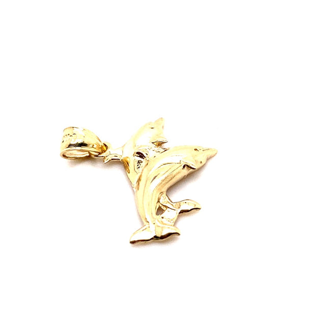 14k solid gold dolphins 1.8g-pendant charm-lirysjewelry