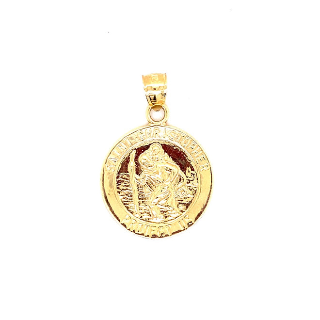 14k real gold st Christopher charm 5.3g-pendant charm-lirysjewelry