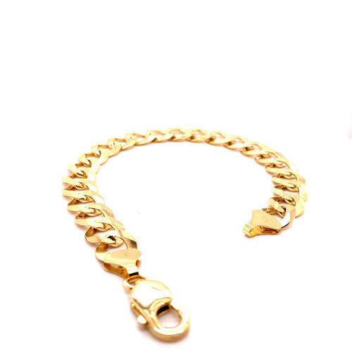 10K Yellow Gold Monaco Chain Bracelet 8mm Diamond Cut 8.5  Long