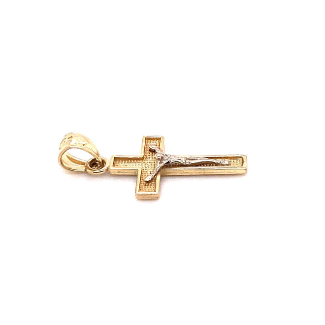 14k genuine gold crucifix 1.3g-pendant charm-lirysjewelry
