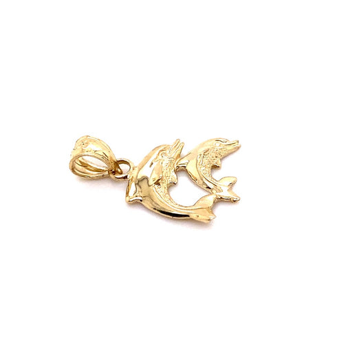 14k real gold dolphins 1.3g-pendant charm-lirysjewelry