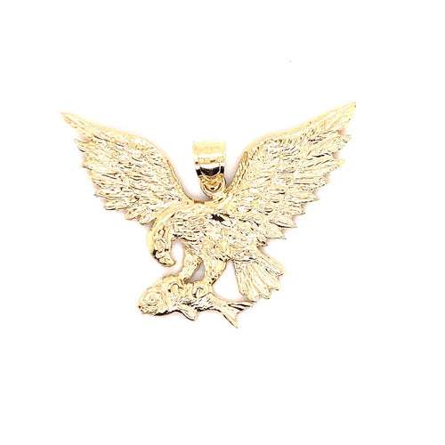 14k solid gold eagle w/ fish 7.5g-pendant charm-lirysjewelry