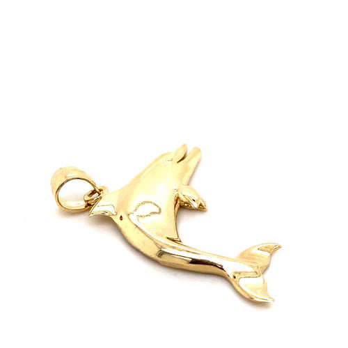 14k genuine gold dolphin 2.9g-pendant charm-lirysjewelry