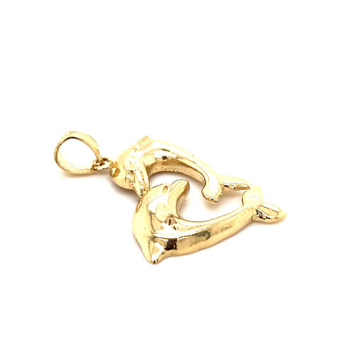 14k genuine gold dolphins charm 2.5g-pendant charm-lirysjewelry