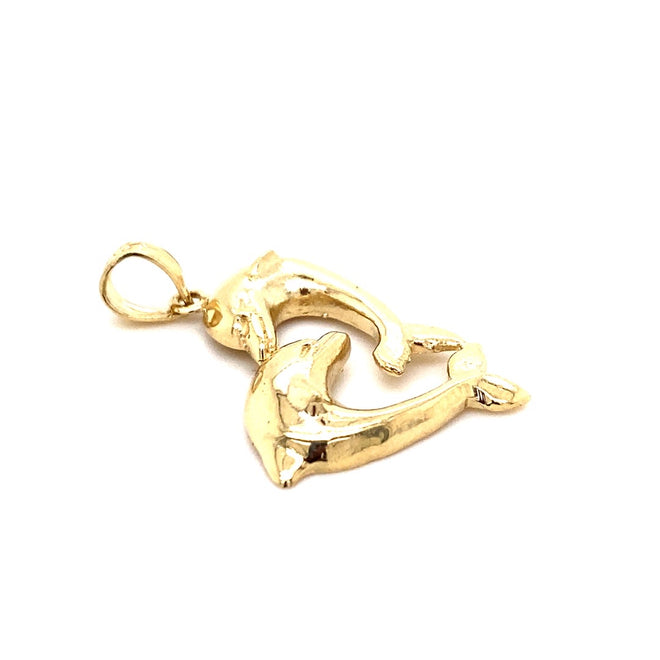 14k genuine gold dolphins charm 2.5g-pendant charm-lirysjewelry