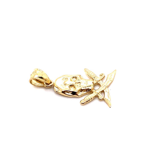 14k solid gold skull 1.8g-pendant charm-lirysjewelry