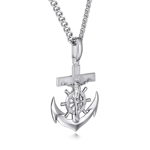 Anchor & Crucifix-pendant charm-lirysjewelry
