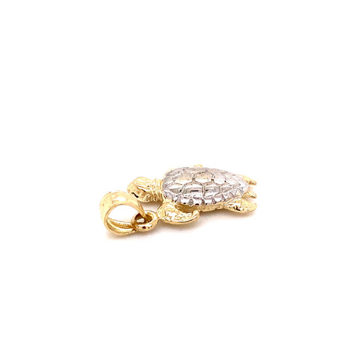 14k real gold two tones turtle 3.1g-pendant charm-lirysjewelry