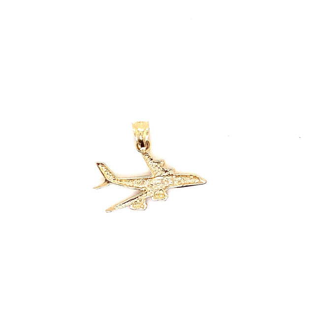 14k solid gold plane 1.3g-pendant charm-lirysjewelry