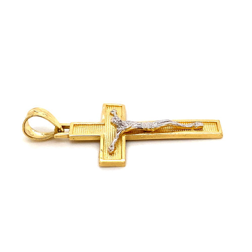 14k genuine two tone crucifix 3.6g-pendant charm-lirysjewelry