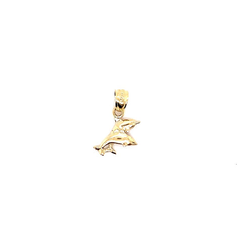 14k genuine gold dolphins 0.8g-pendant charm-lirysjewelry