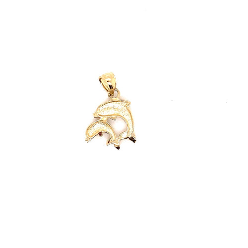 14k real gold dolphins 1.3g-pendant charm-lirysjewelry