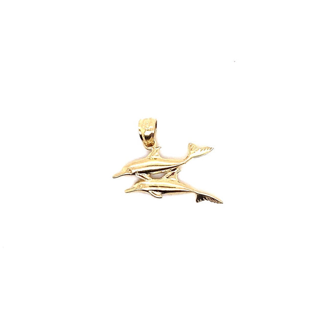 14k real gold dolphins 1.8g-pendant charm-lirysjewelry