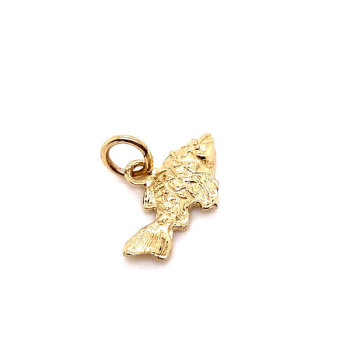 14k solid gold fish 0.8g-pendant charm-lirysjewelry