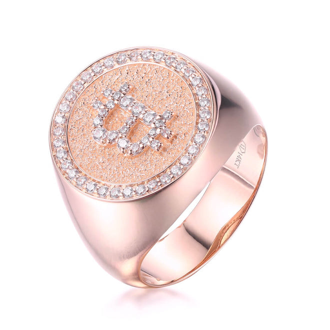 Anillo Bitcoin Con Diamantes
