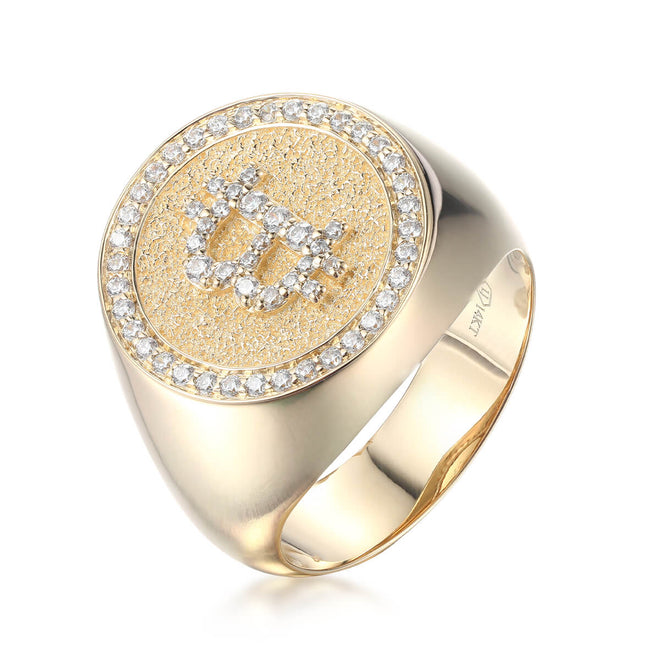 Anillo Bitcoin Con Diamantes