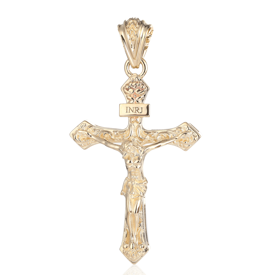 Floral Crucifix | Solid Gold or Silver | Liry's Jewelry