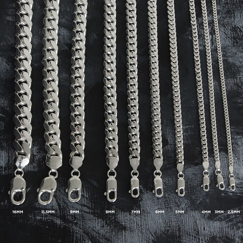 Cuban Link Chain 6mm 30in Sterling Silver Miami Cuban Link Chain