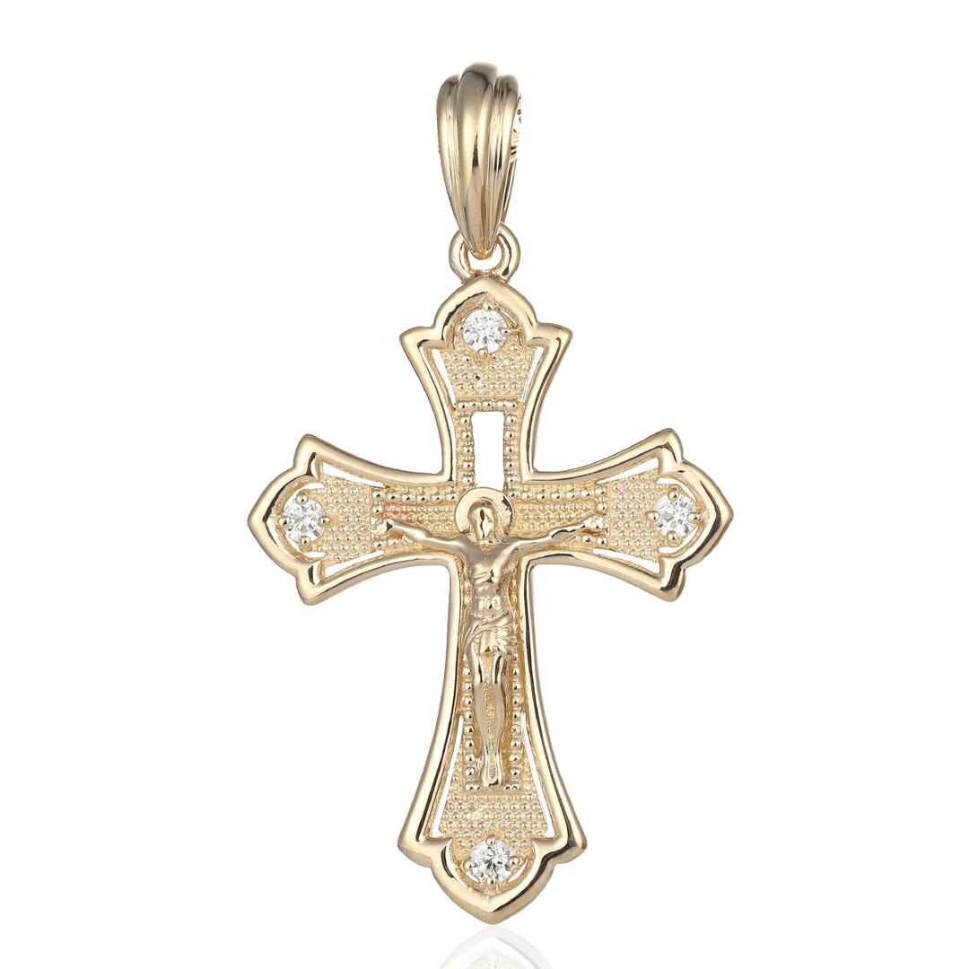 Sanctus Diamond Crucifix | CZ & Diamond | Liry's Jewelry Sanctus Diamond Crucifix | CZ & Diamond | Liry's Jewelry